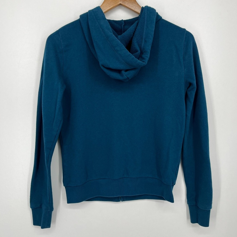 PINK Victoria's Secret Full Zip Hoodie Women's Size XS Blue Logo Cotton Blend - Picture 7 of 9